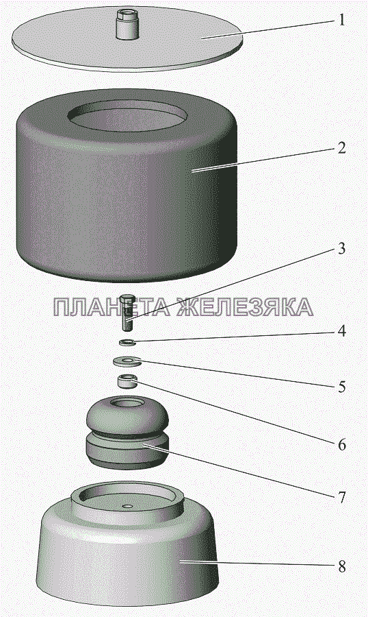 Баллон пневматической подвески 101-2924014 МАЗ-152 (2011)